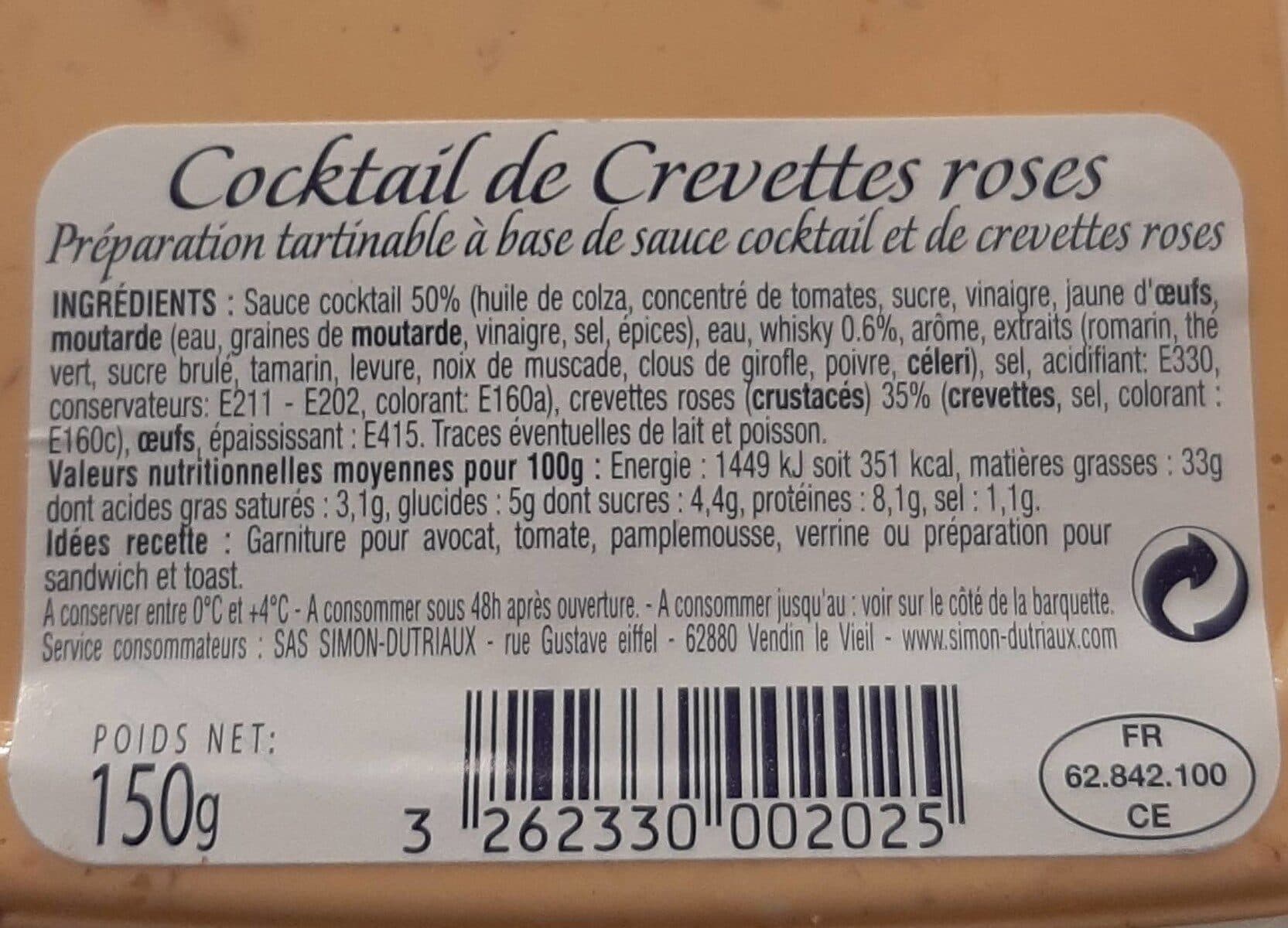 Simon Cocktail de crevettes roses packshot
