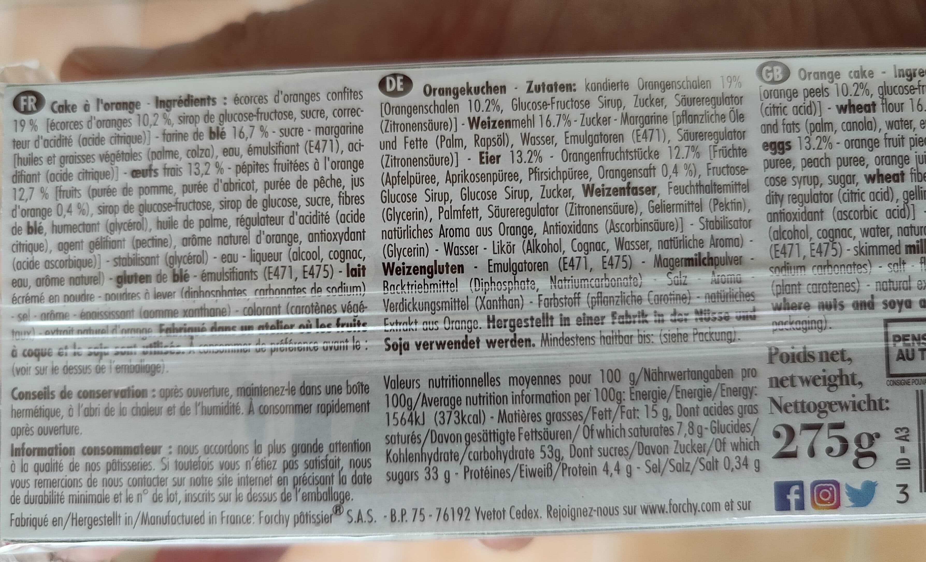 Forchy patissierForchy Cake oranges packshot