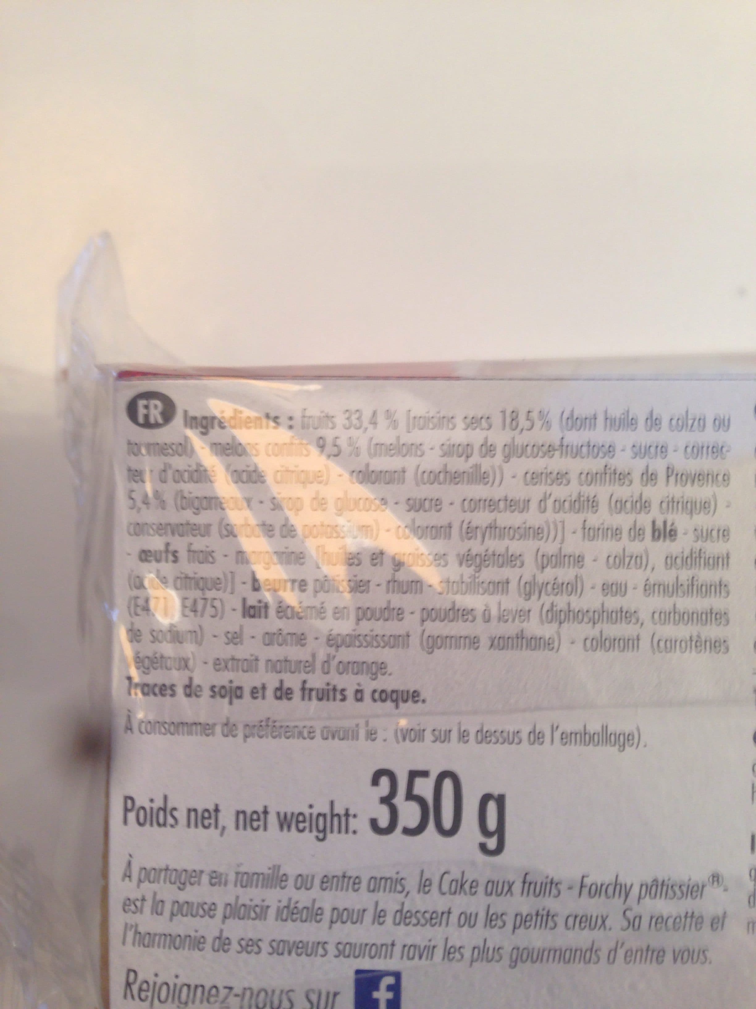 Forchy patissier 350G Cake Fruit 5 Tranches Pur Beurre packshot