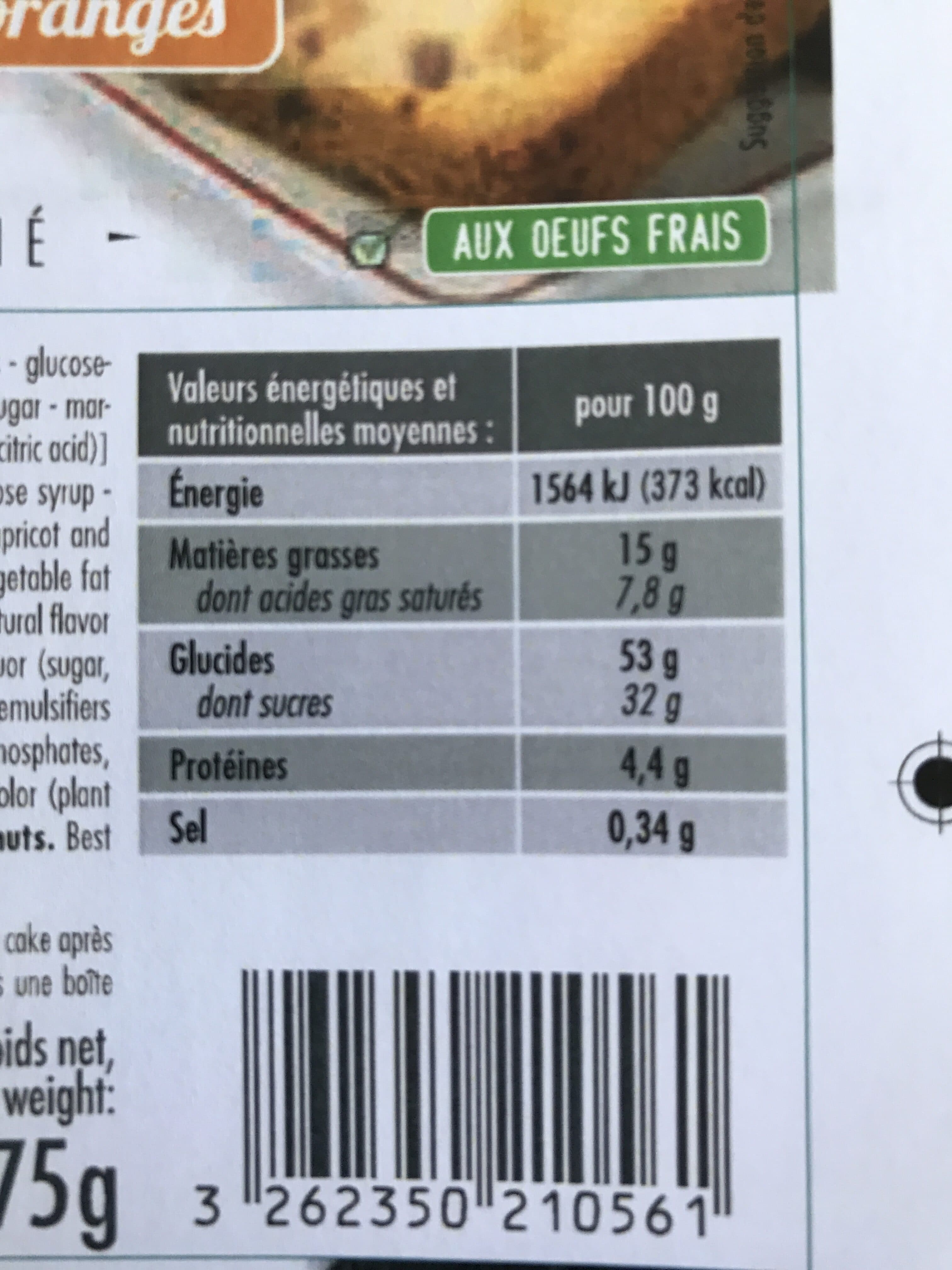Open Food Facts Cake orange packshot
