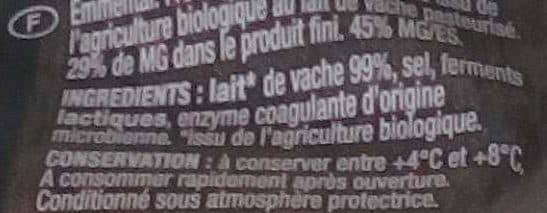 Valmartin Emmental Bio (29% MG) packshot