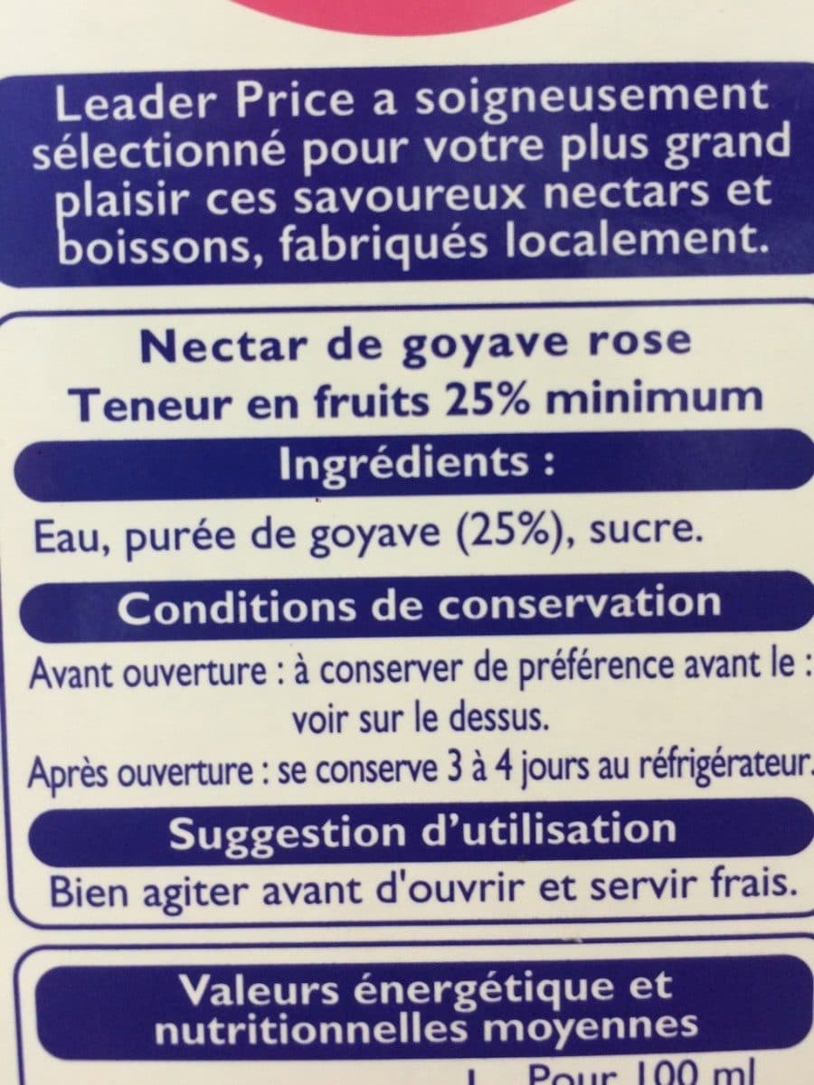 Leader Price Nectar De Goyave 3 l packshot