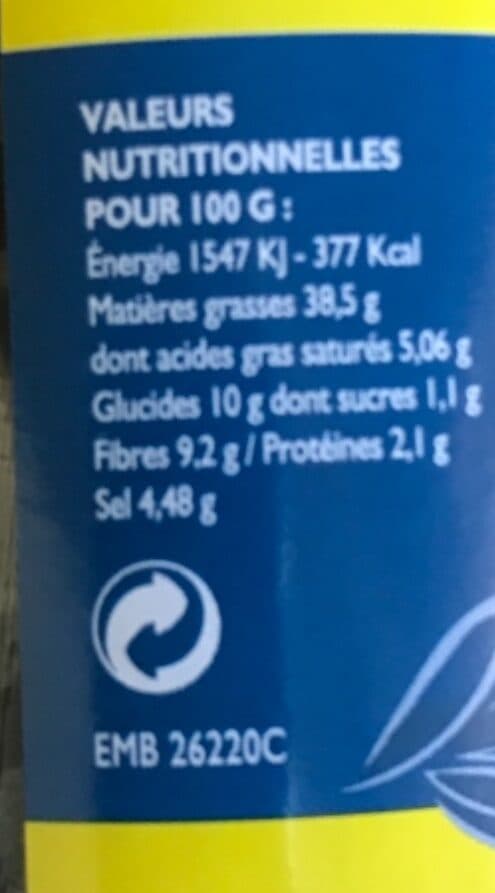Le brin d'olivier Olives noires aux aromates de Provence packshot