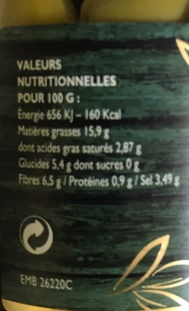 Le brin d olivier Olives vertes - Picholine du Gard packshot