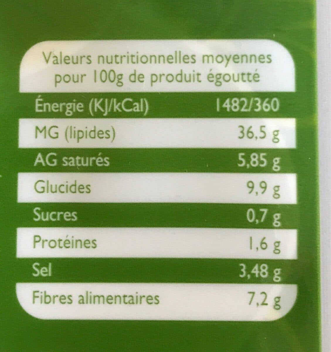 Le brin d olivier Olives noires au naturel packshot