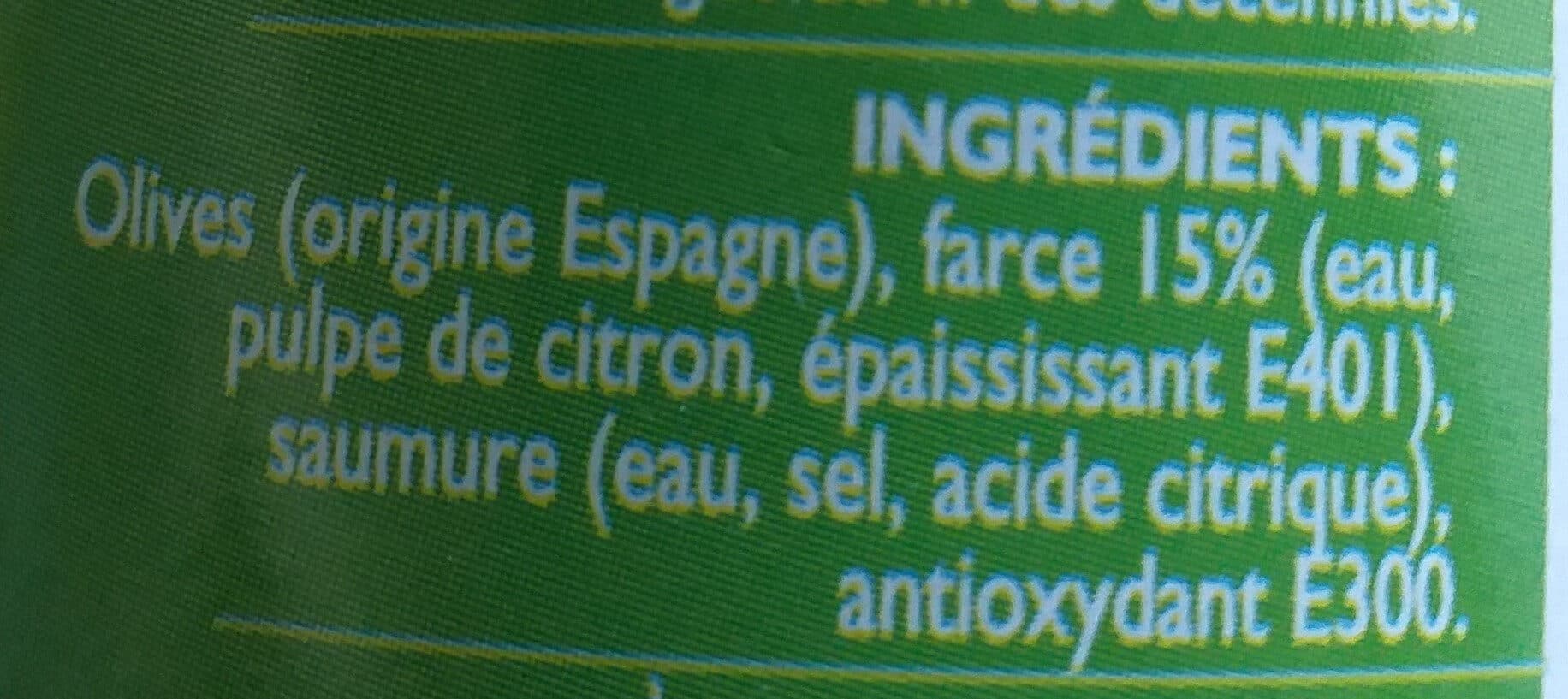 Le Brin d'Olivier Olives vertes farcies à la pulpe de citron packshot