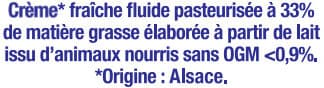 Alsace lait Crème Fraîche Label Rouge Fluide 33 % MG packshot