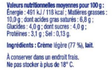 Alsace lait Crème légère pour le café packshot