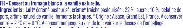 Alsace lait Dessert au Fromage Blanc à la Vanille Naturelle packshot