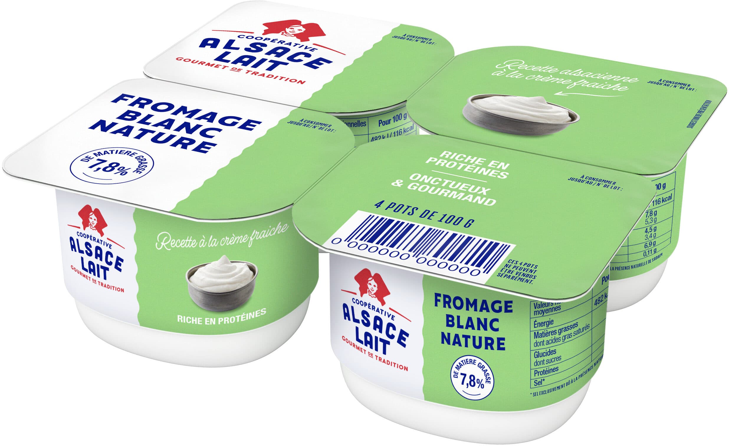 Alsace Lait Fromage blanc nature 7,8% MG packshot