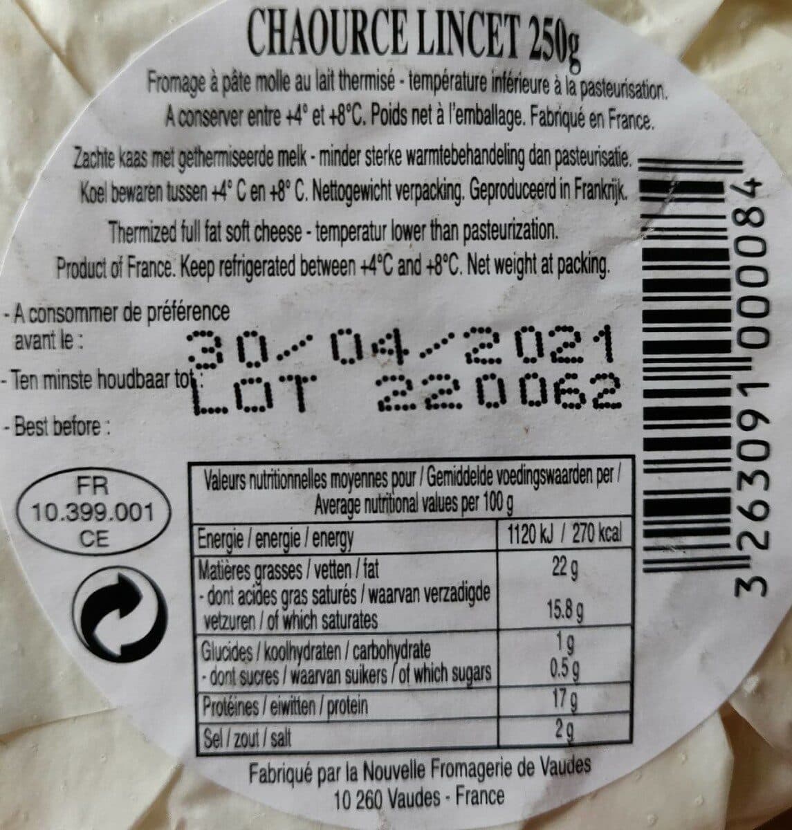 Didier lincet Chaource AOP (22% MG) - 250 g packshot