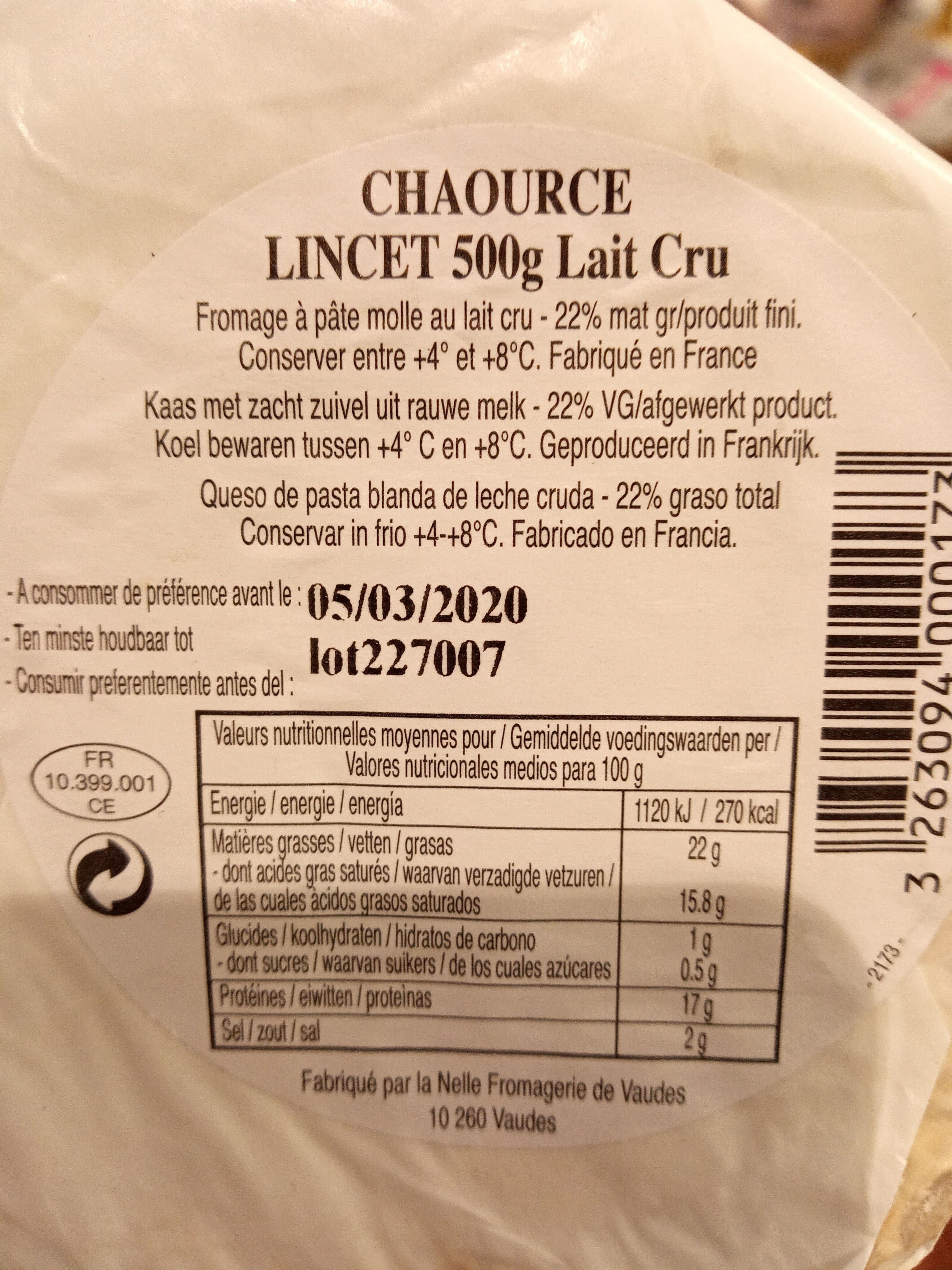 Lincet Chaource packshot