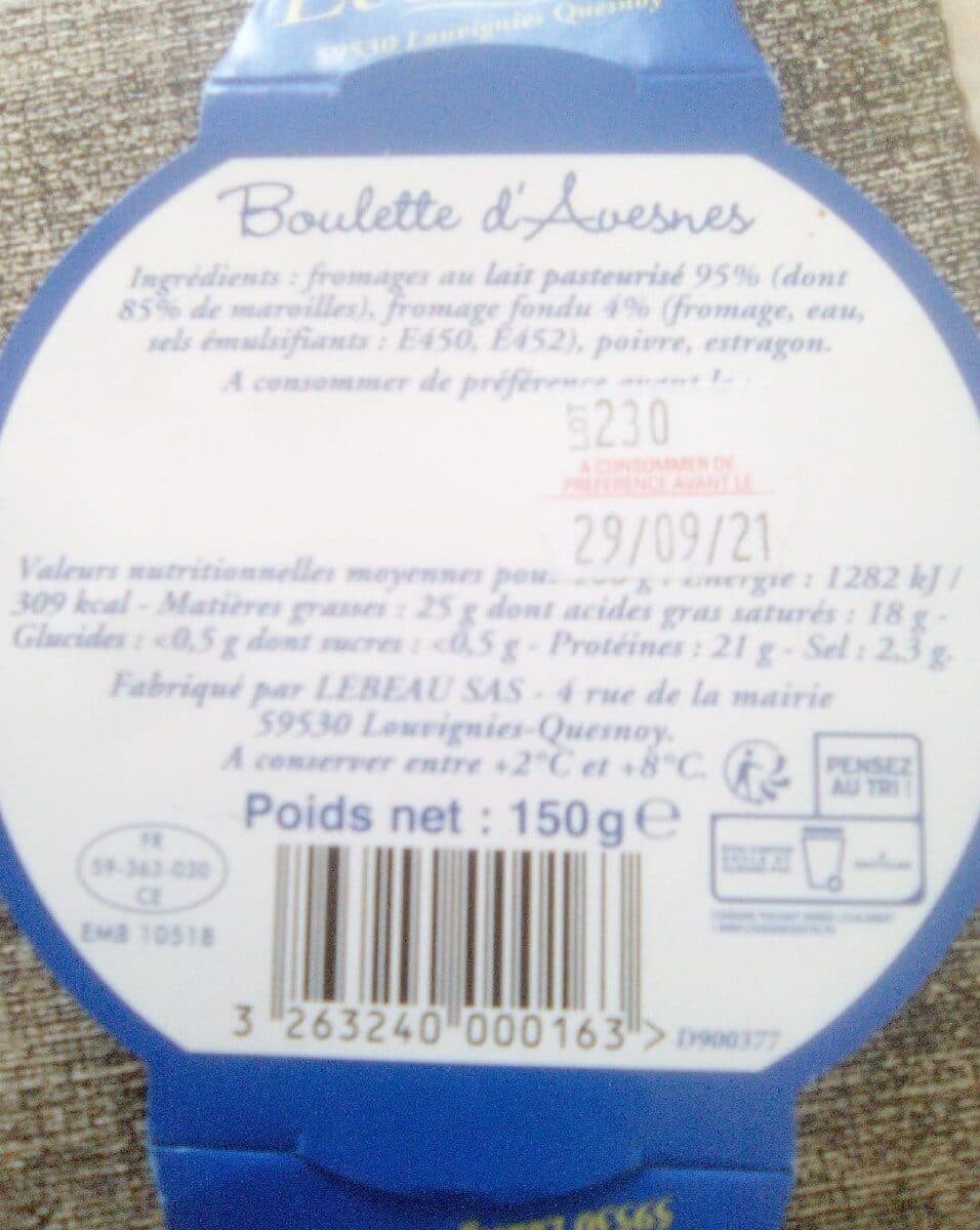 Lebeau Boulette d avesnes packshot