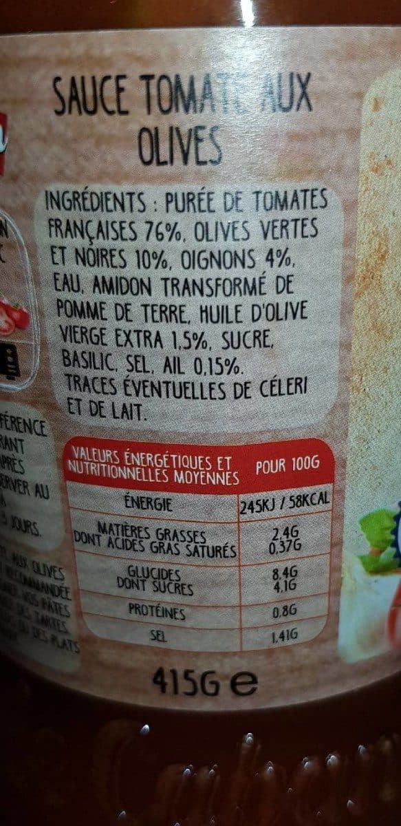 Open Food Facts La Sauce aux olives du cabanon packshot
