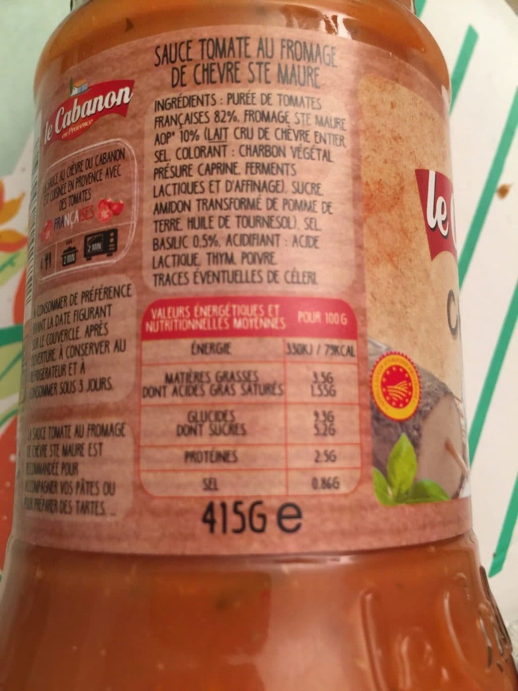 Le Cabanon Sauce Le Cabanon en Provence chèvre packshot