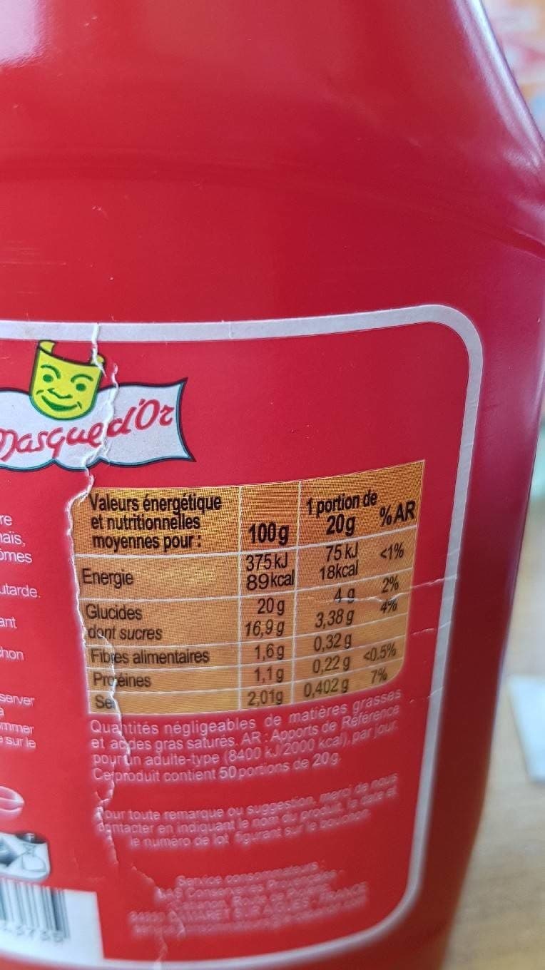 Masque D Or Ketchup packshot