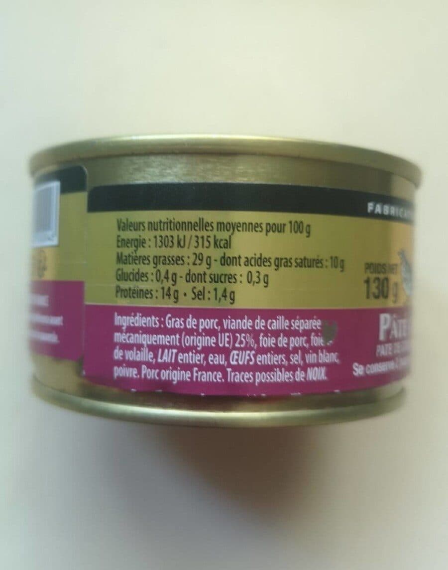 Quatrefages 1 / 6 Pate De Caille 130G 4FAGE packshot