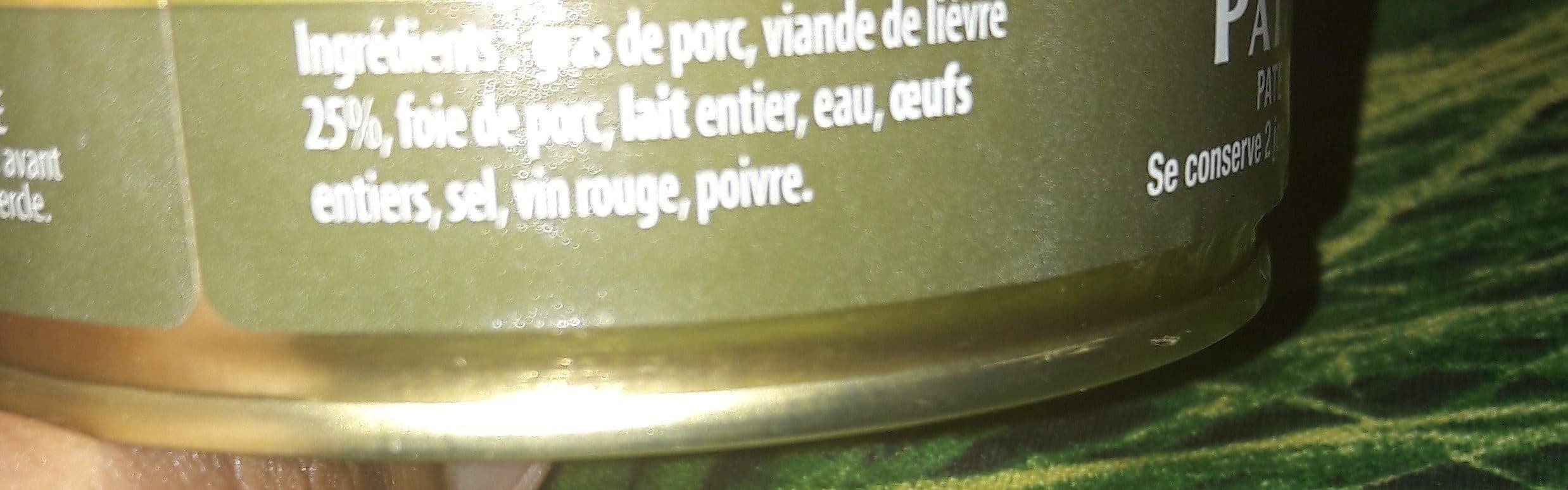 Open Food Facts 1 / 6 Pate De Lievre 130G 4FAGE packshot