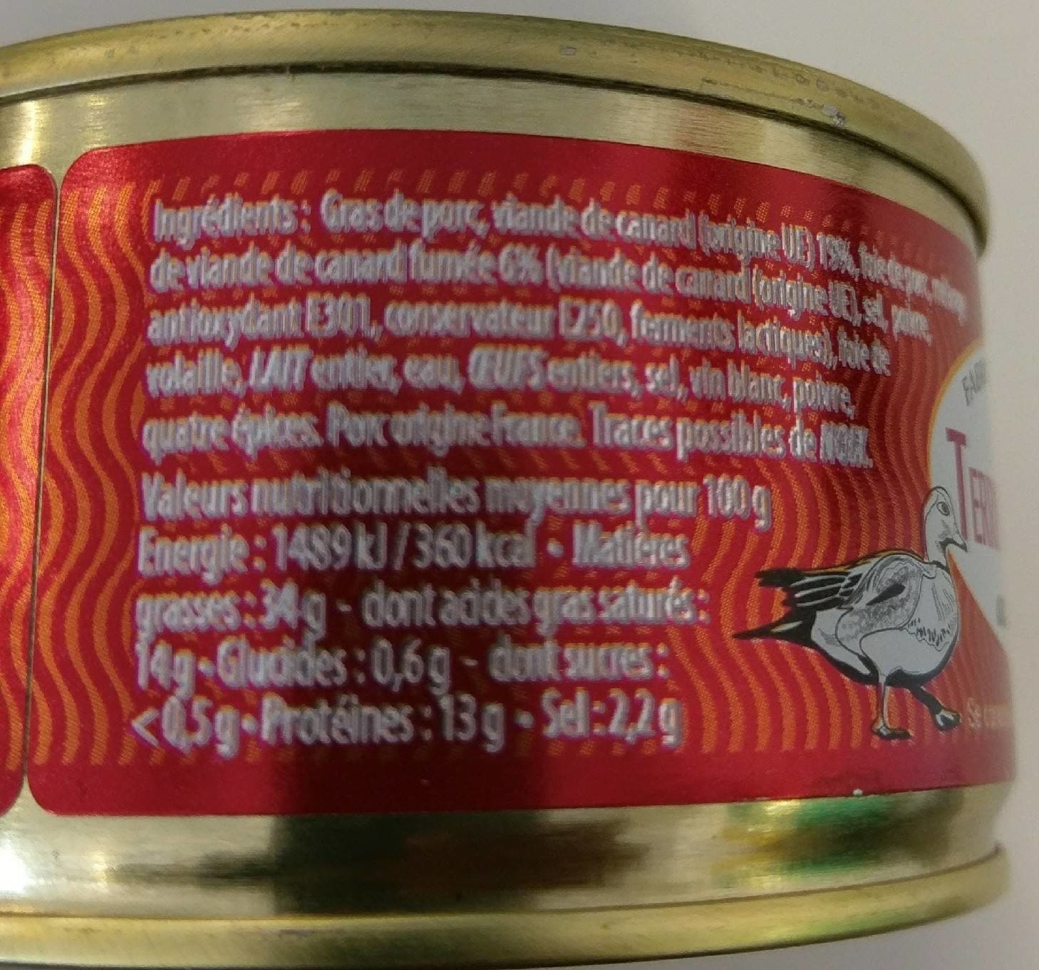 Conserverie Quatrefages Terrine de canard aux magrets fumes packshot