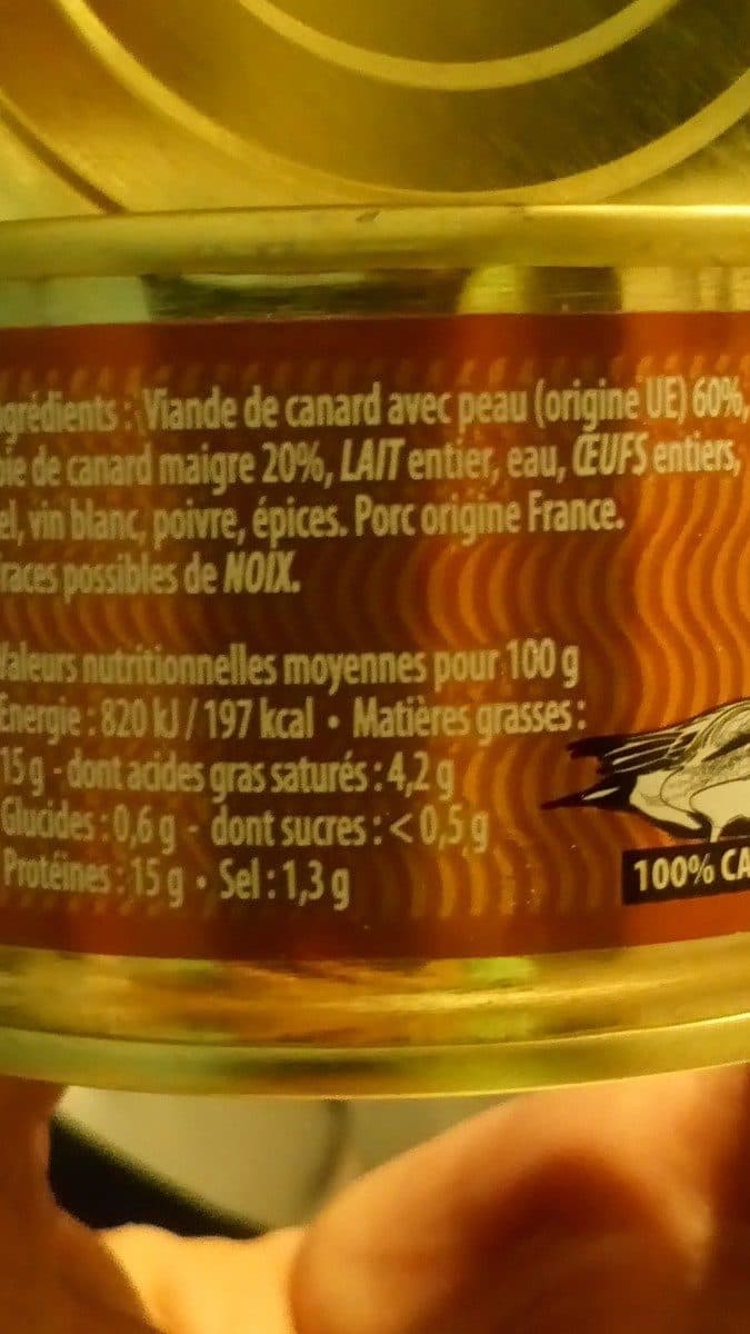 Open Food Facts Terrine pur canard packshot
