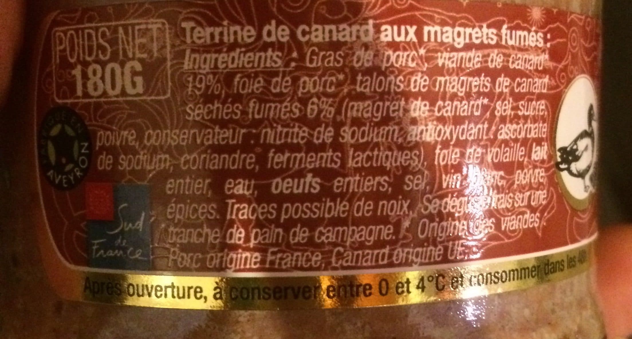 Quatrefages Terrine de canard aux magrets fumés packshot