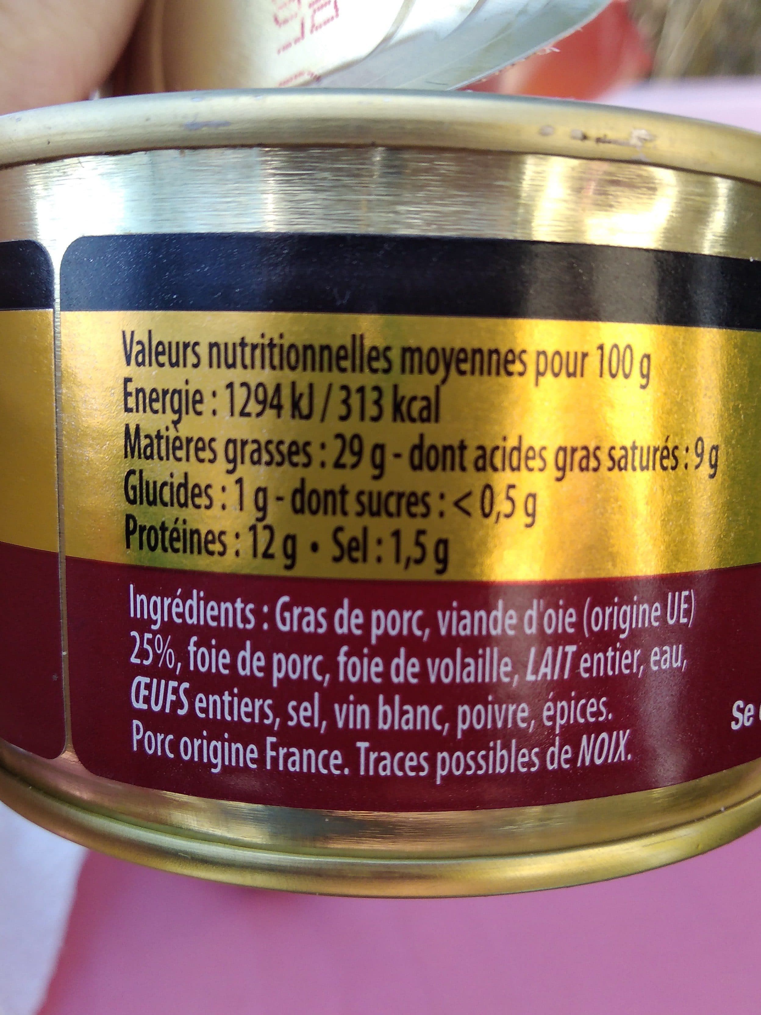 Conserverie parmentier Conserverie Quatre Fages, Terrine d'oie packshot