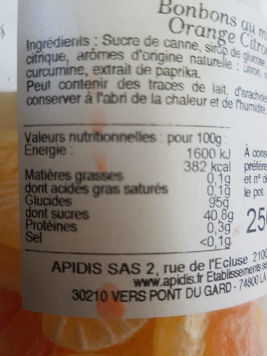 Les Ruchers de Bourgogne Bonbons au miel tranches orange-citron packshot