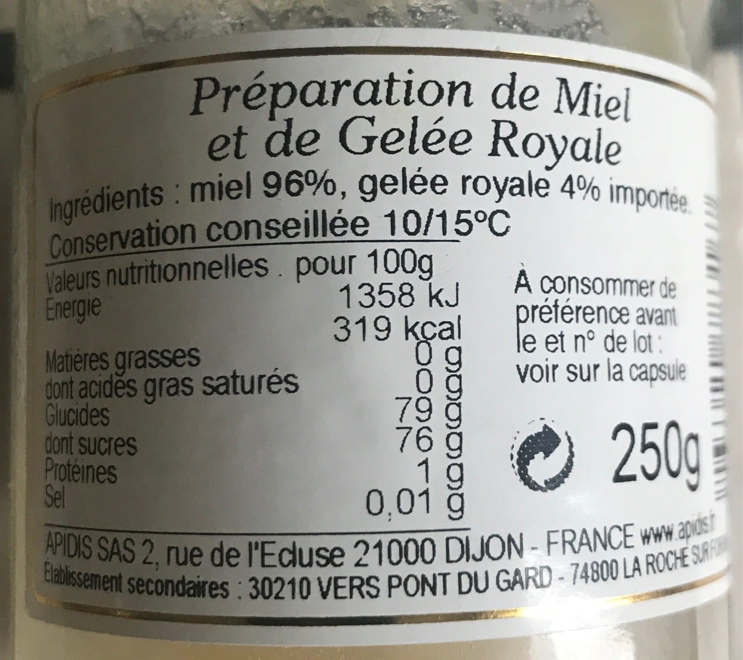 Les Ruches De Bourgogne Miel Crémeux 240G Gelée Royale 10G packshot