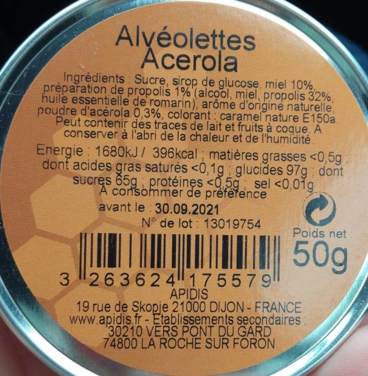 Apidis Alvéolettes Acérola packshot