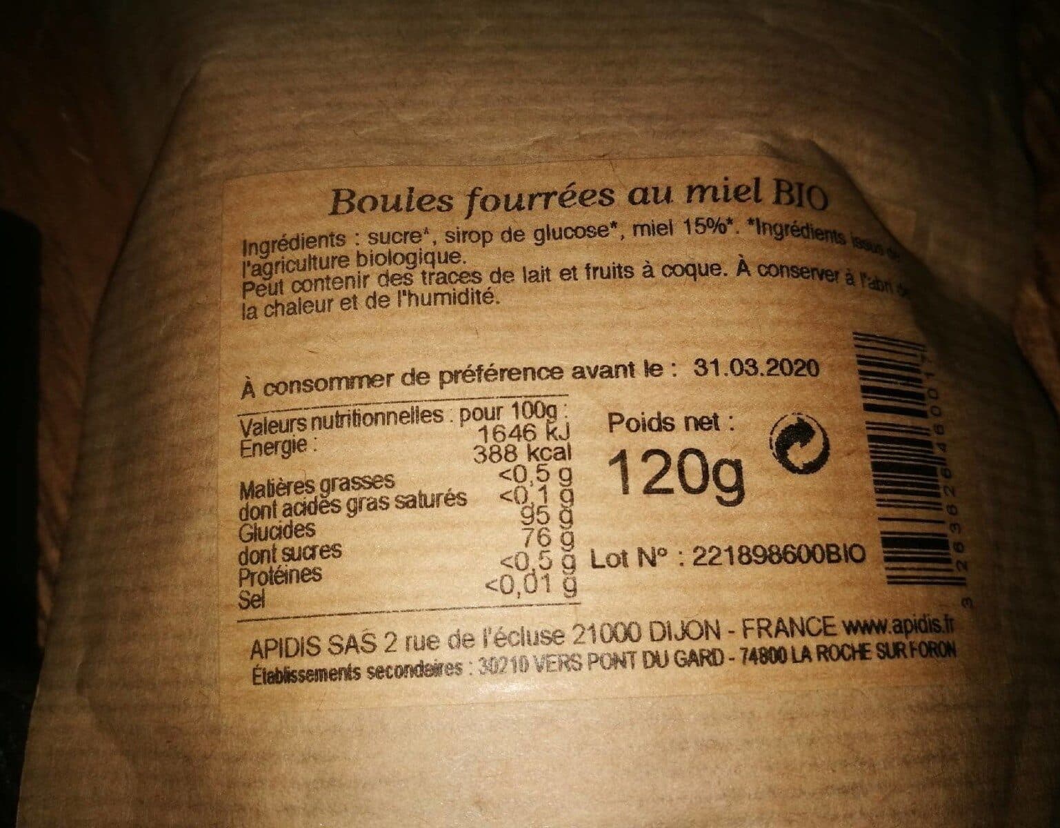 Open Food Facts Confiserie au miel packshot