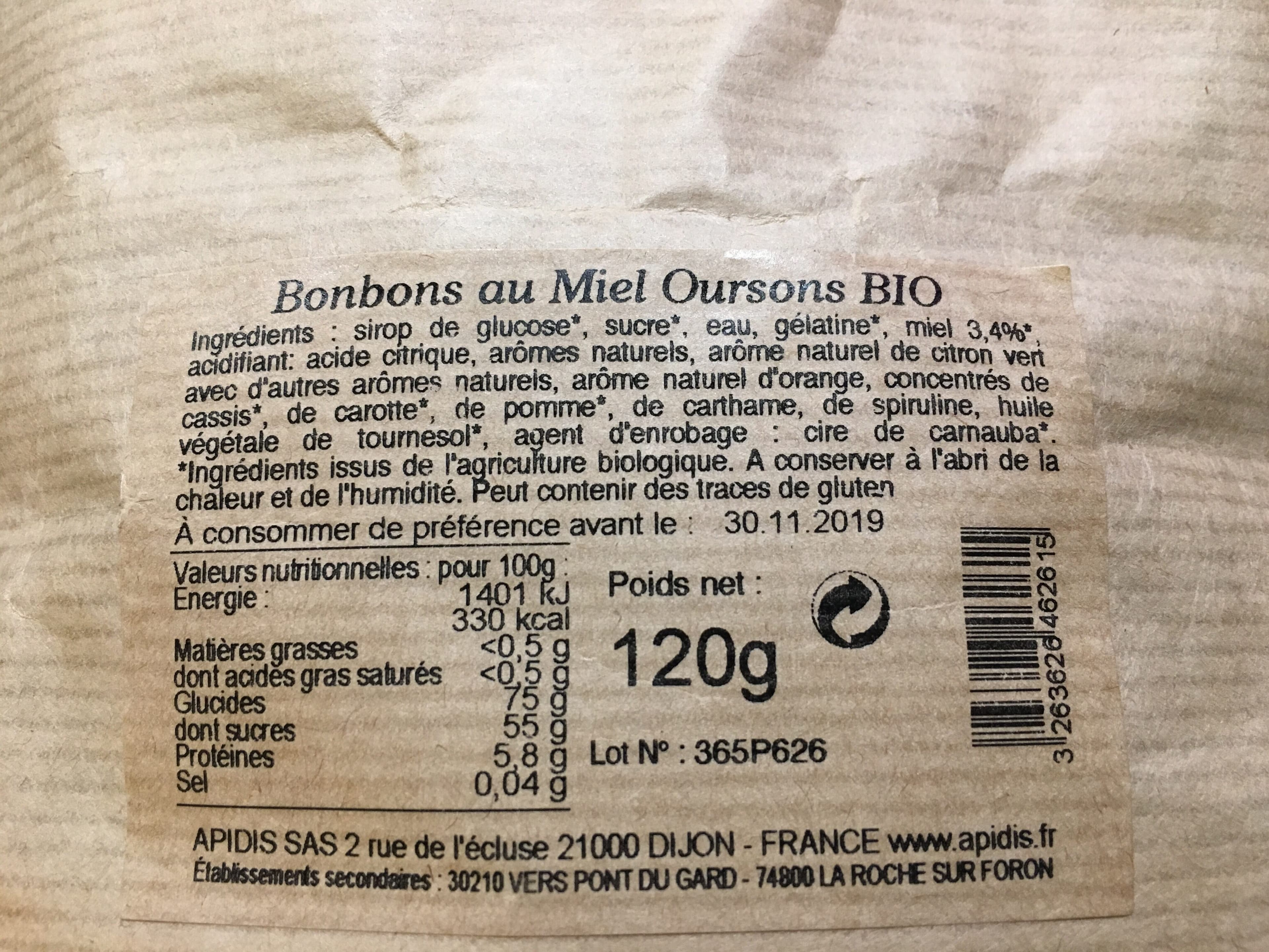 Famille Perronneau Confiseries bio au miel packshot