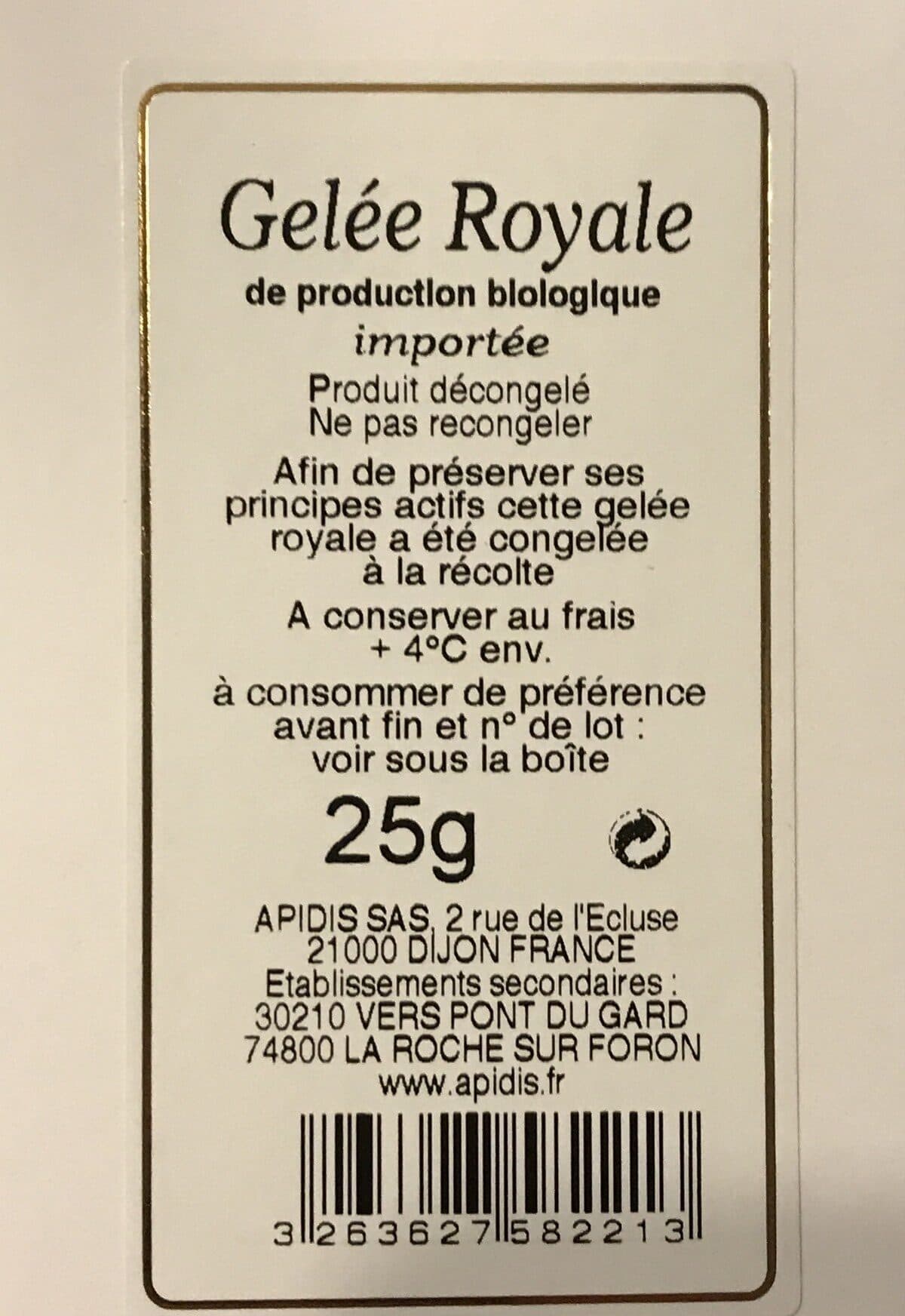 Apidis Gelée Royale packshot