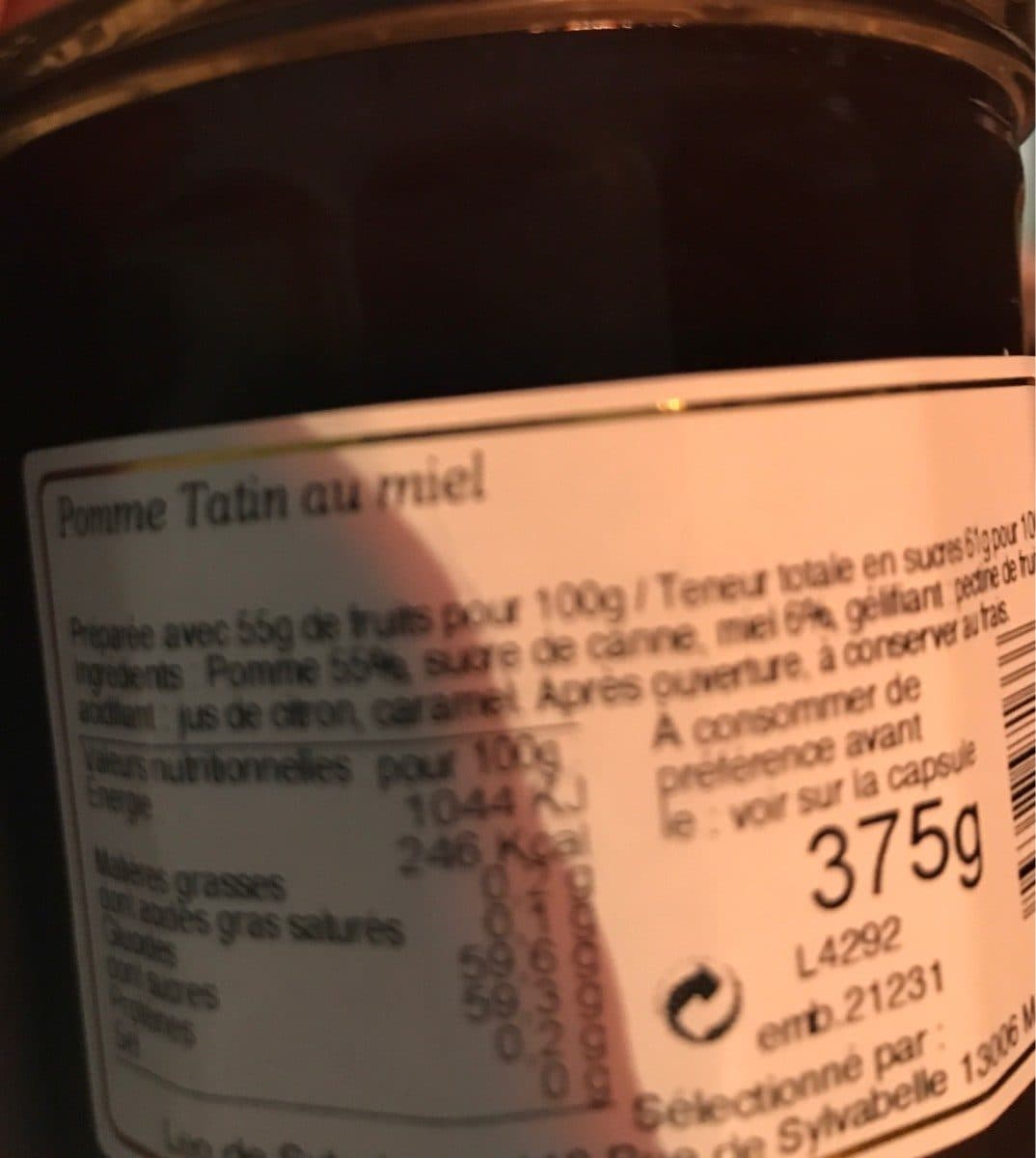 Apidis Confiture Pomme Tatin packshot