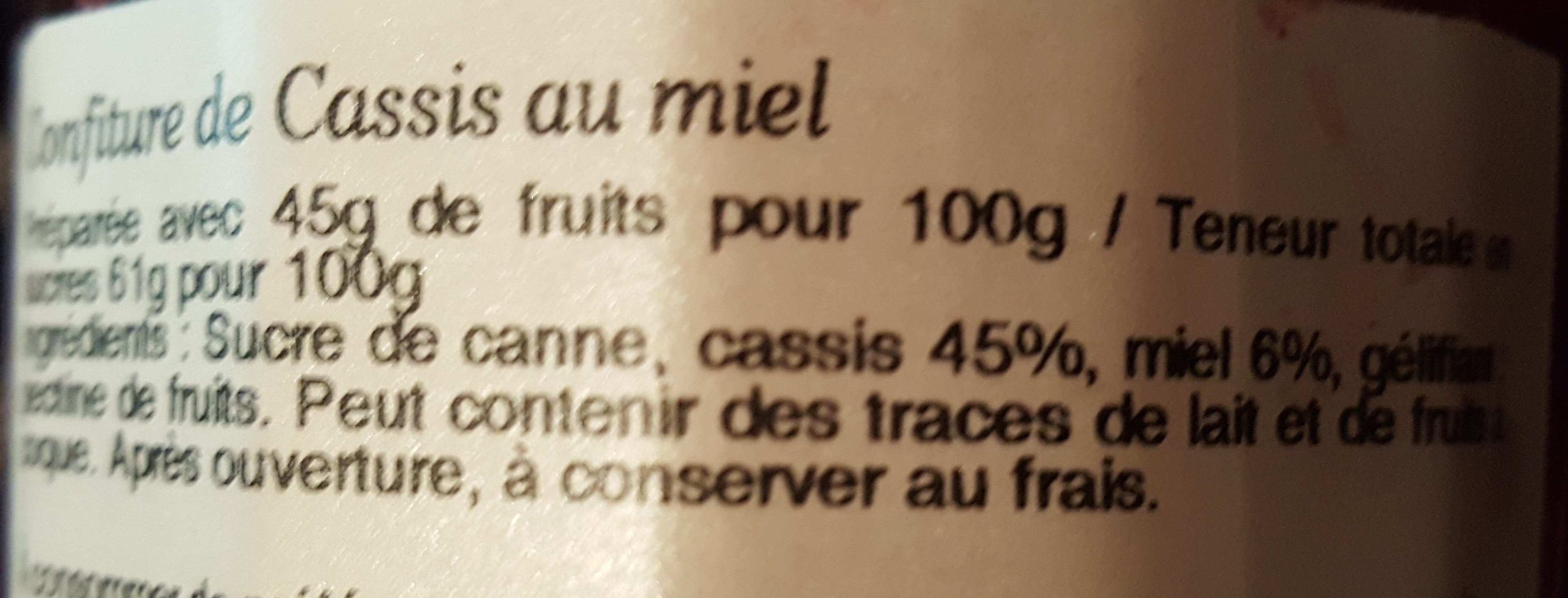 Les Ruchers De Bourgogne Confiture Cassis packshot