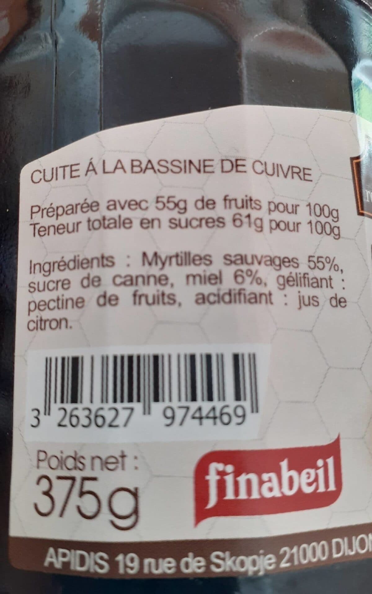 Apidis Confiture Myrtilles packshot