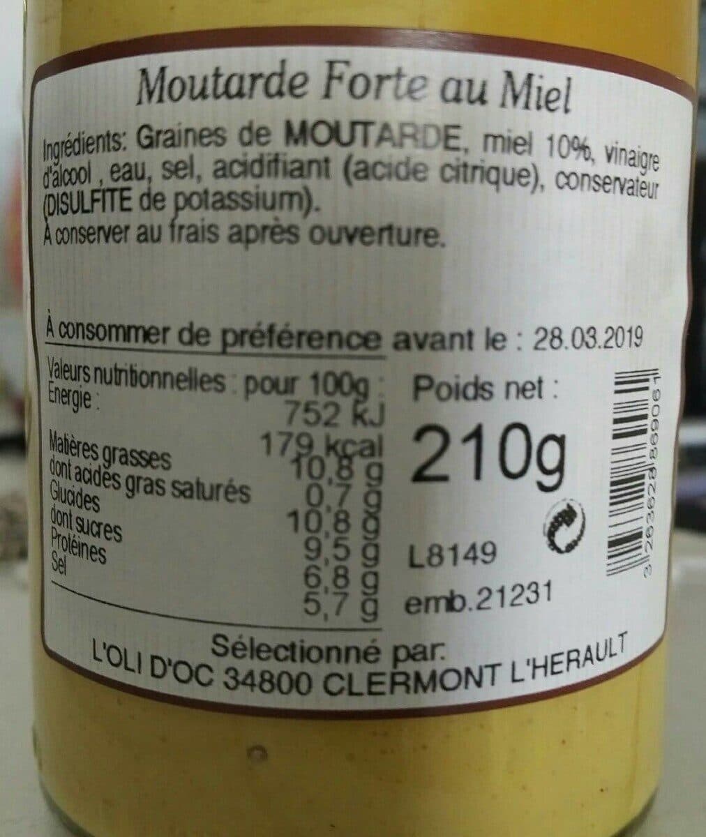 Open Food Facts Moutarde forte au miel packshot