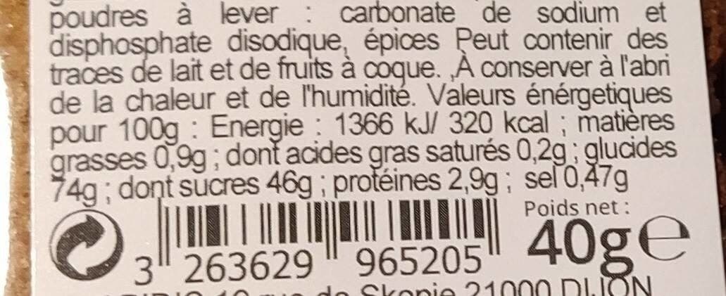 Apidis Pain D'épice 2 Tranches 40G packshot