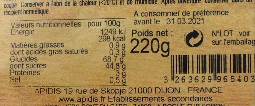 Apidis Dijon Pain d’épice packshot