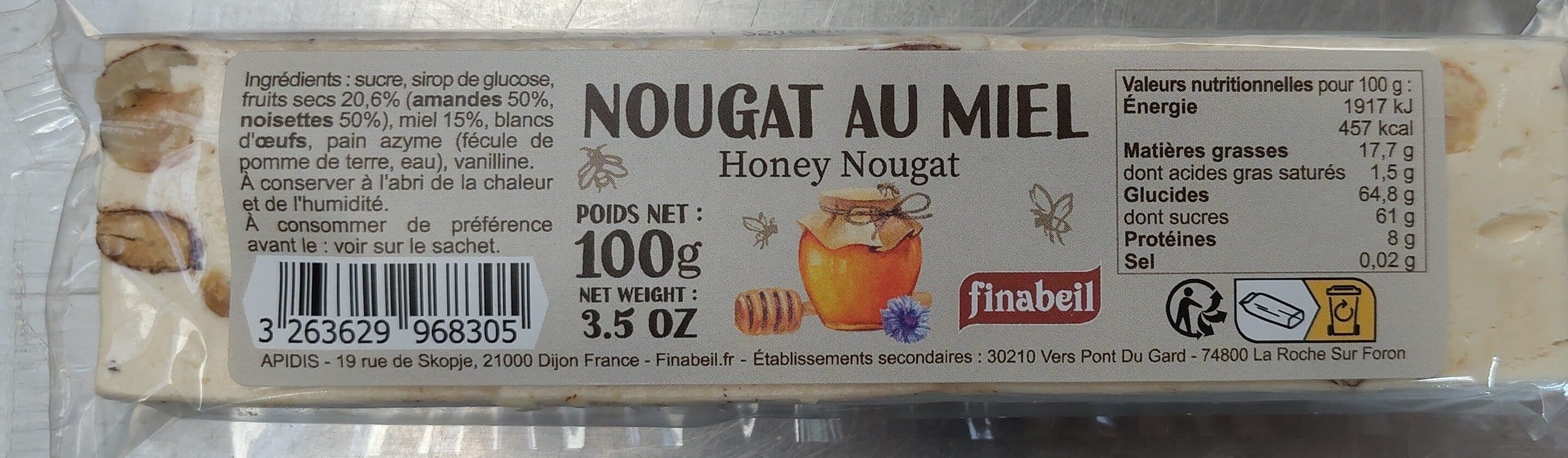 Finabeil Nougat Blanc Au Miel Barre 100G packshot