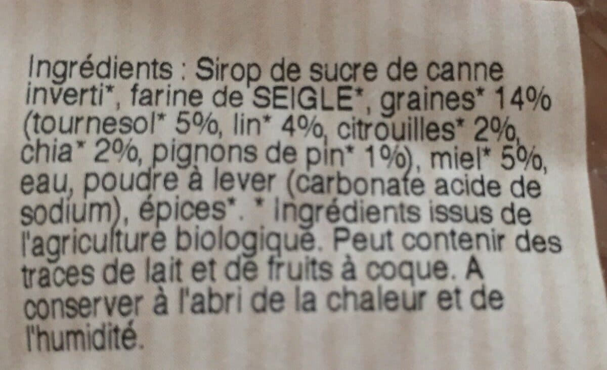 Apidis Pain d'épice au miel 5 graines packshot