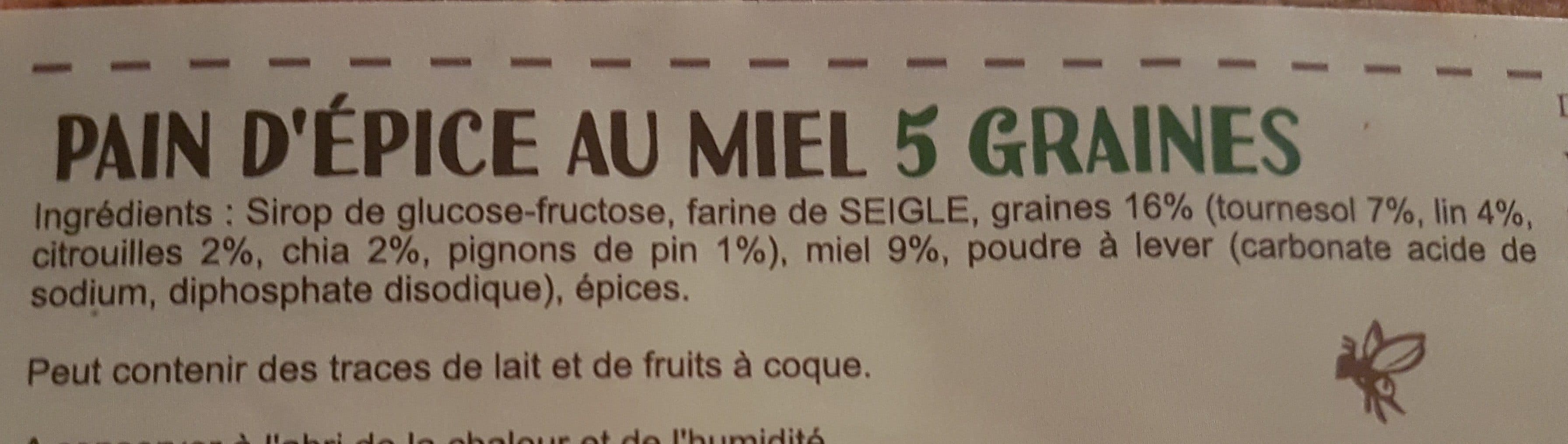 Finabeil Pain d'épice au miel 5 graines packshot