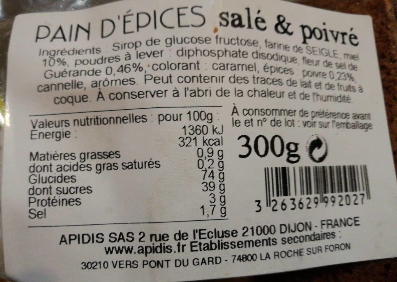 Apidis Pain d'épices packshot