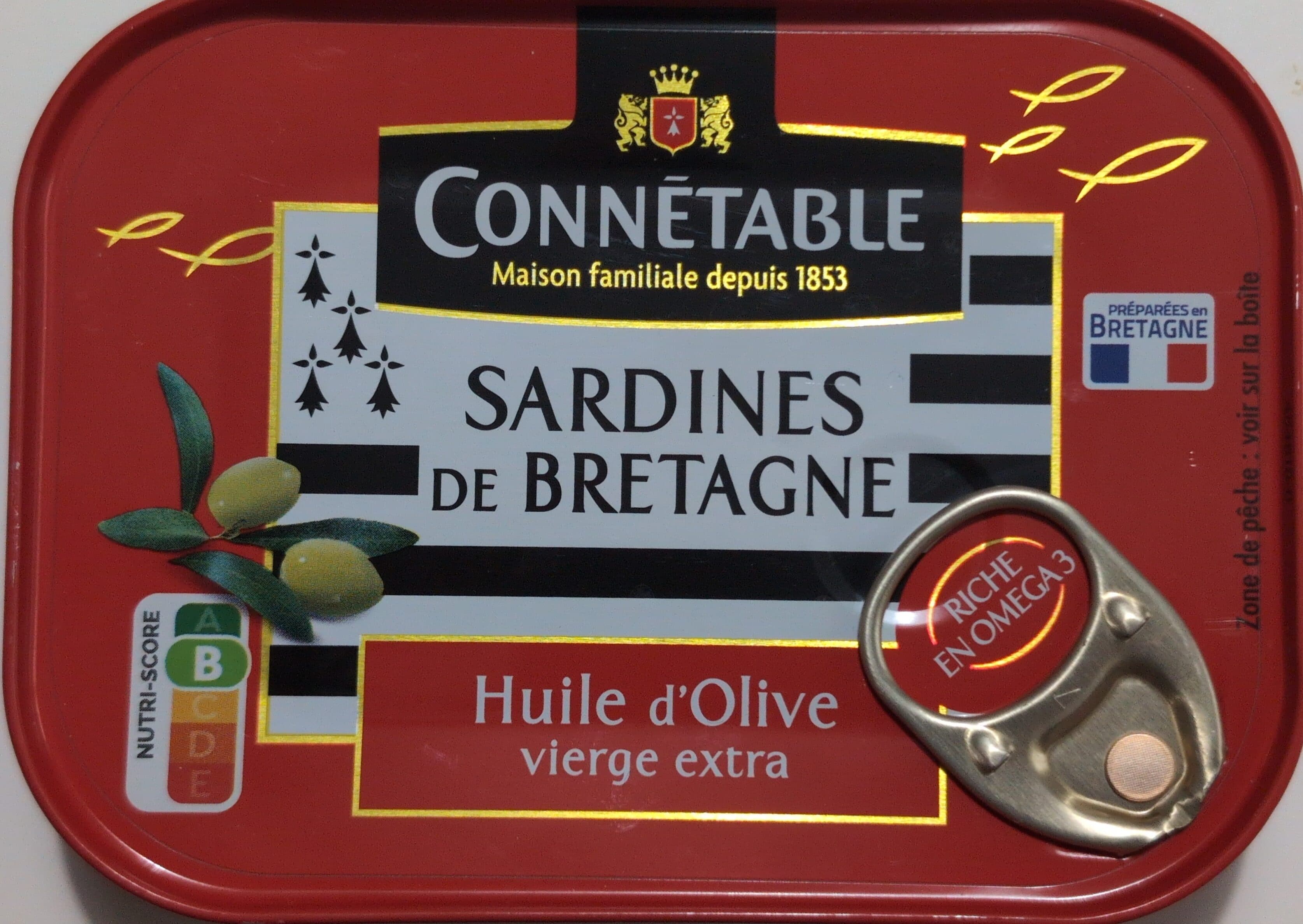 Connétable Sardines de Bretagne huile d'olive packshot