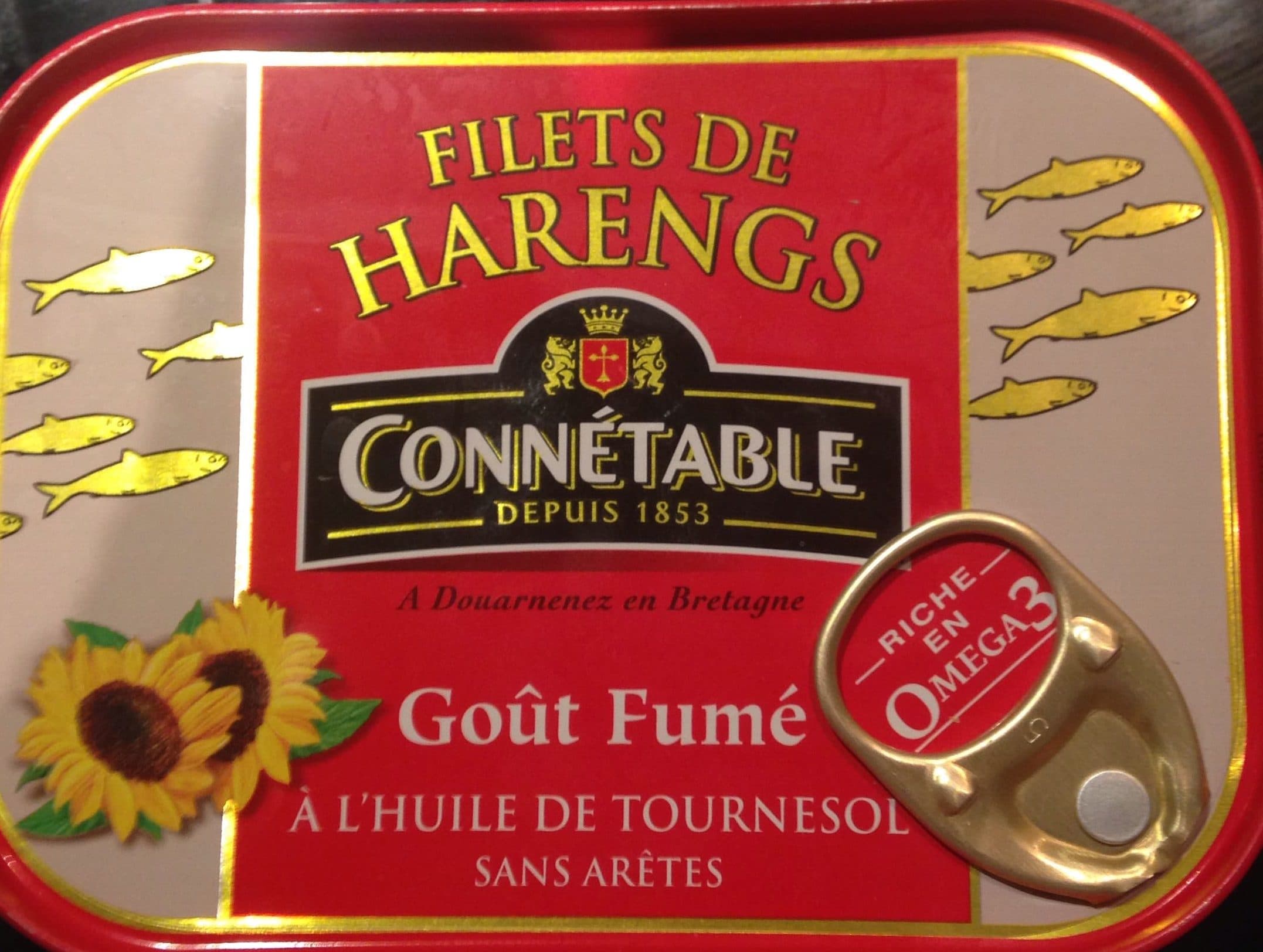 Connétable Filets de harengs goût fumé à l'huile de tournesol packshot