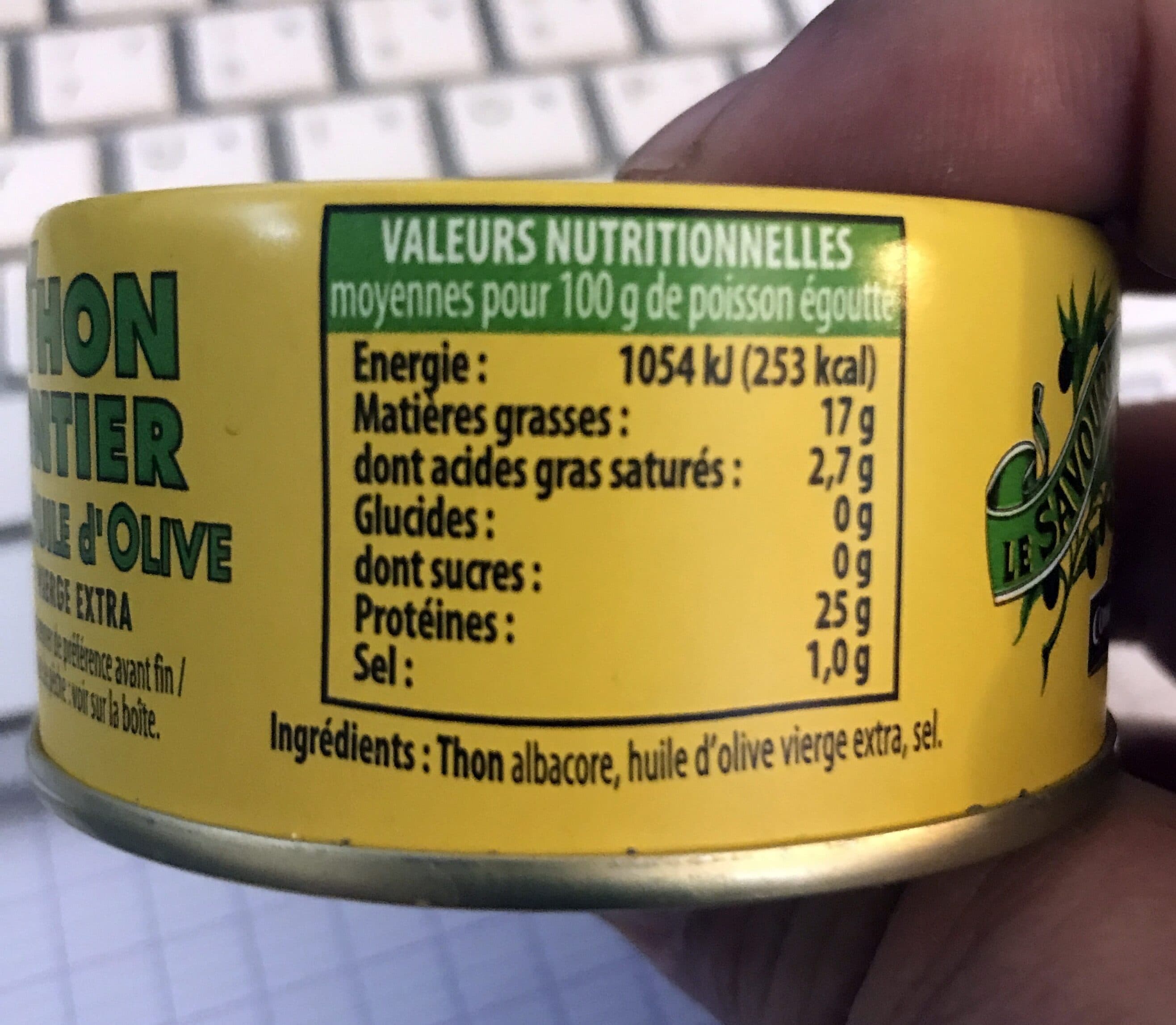 Le Savoureux Thon albacore à l'huile d'olive LE SAVOUREUX 80g packshot