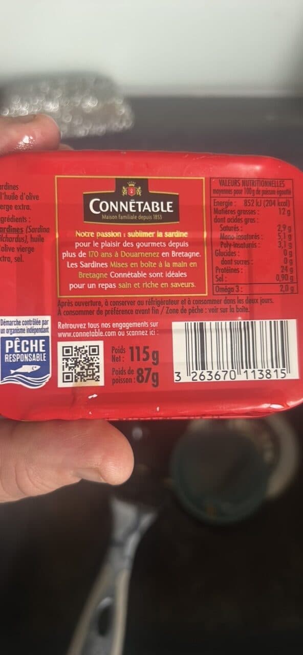 Connétable Sardines packshot