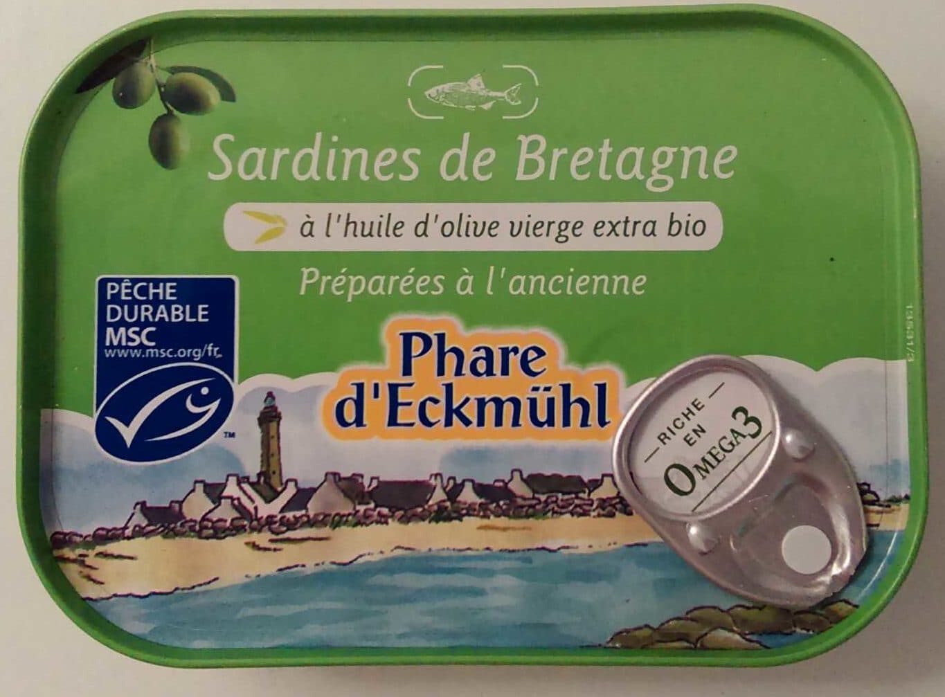 Phare d'Eckmühl Sardines de Bretagne à l'Huile d'Olive Vierge Extra Bio packshot