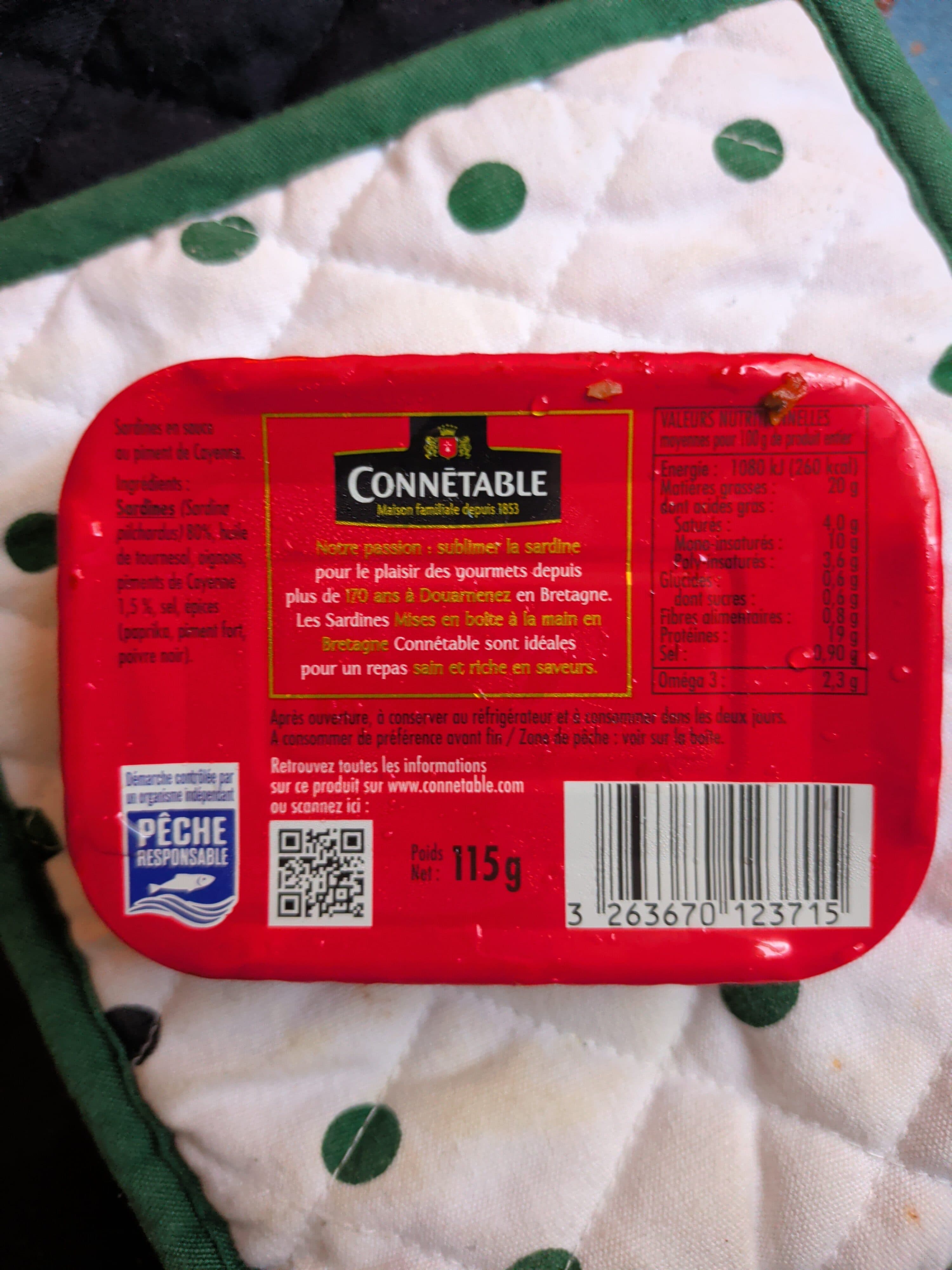 Connétable Sardines à l'ancienne au Piment de Cayenne packshot