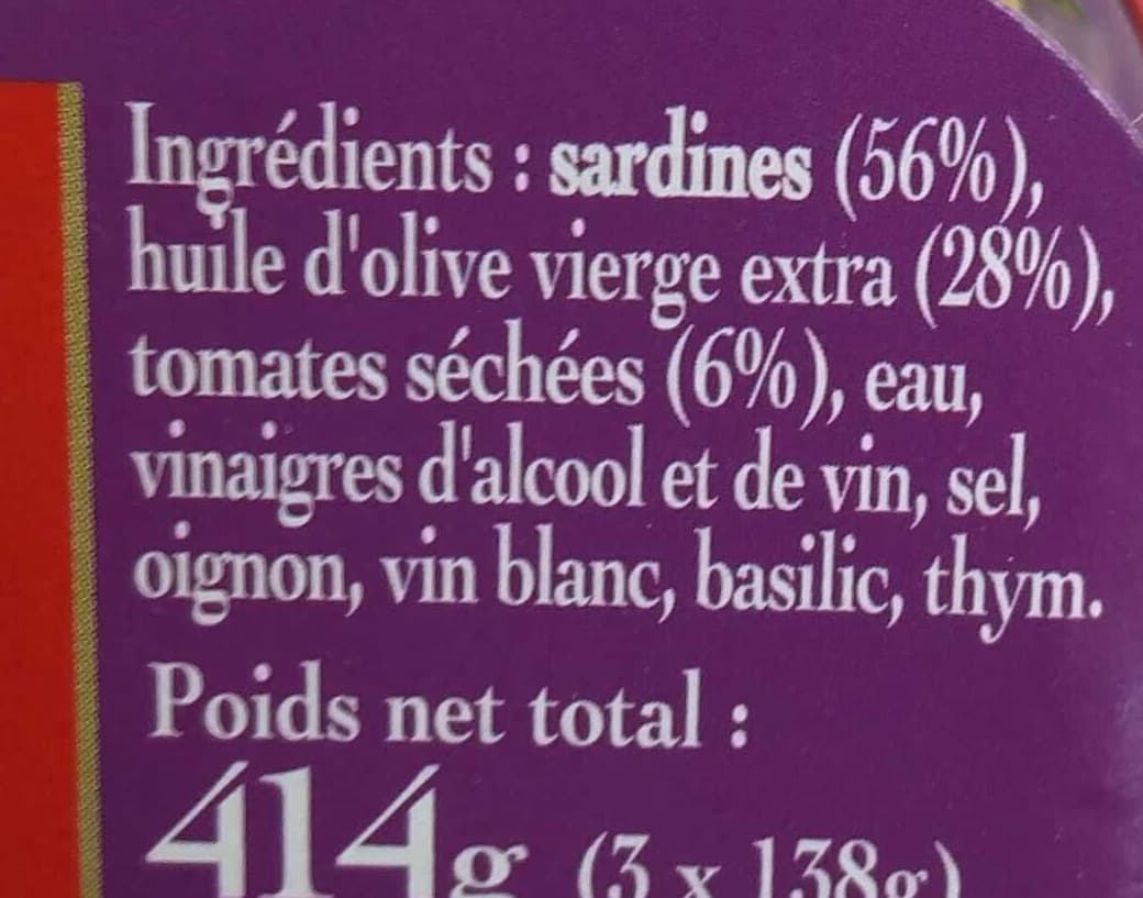Connétable Sardines à l'ancienne aux Tomates Séchées packshot