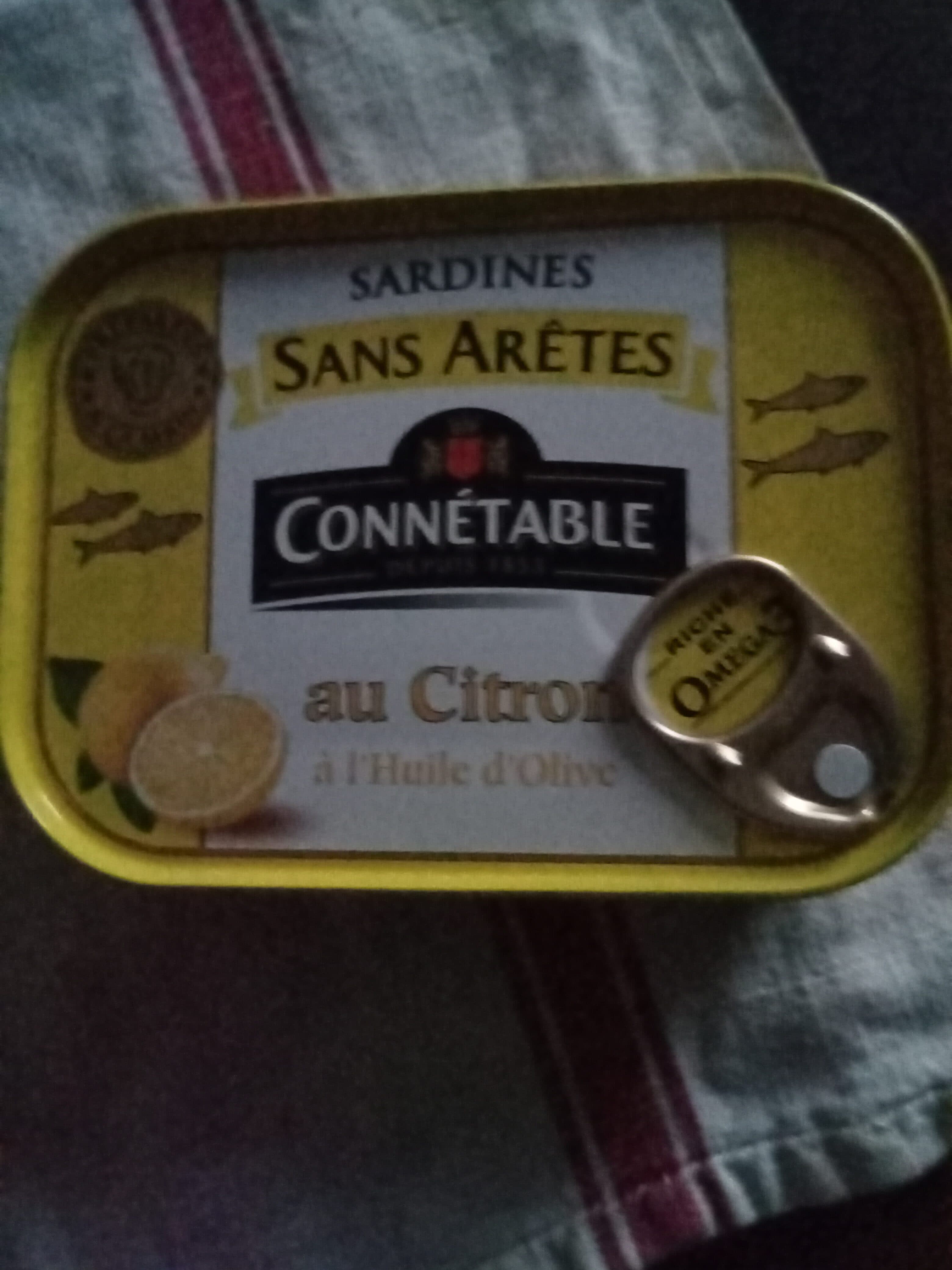 Connétable Sardines sans arêtes au citron et à l'huile d'olive vierge extra packshot